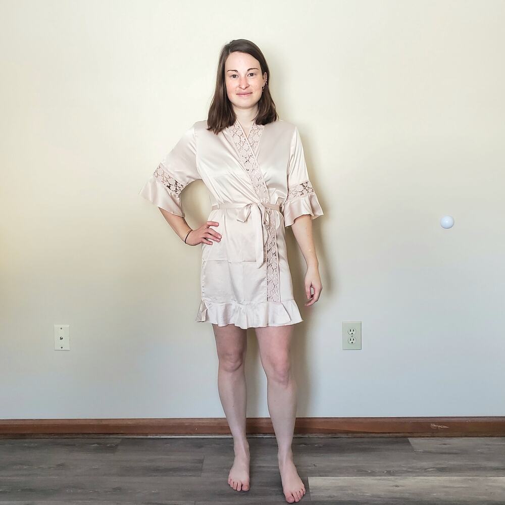 Bride Bridal Wedding Robe Champagne JUNIOR SIZE